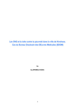 Les ONG et la lutte contre la pauvrete, cas du BDOM