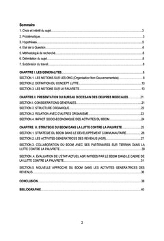 Les ONG et la lutte contre la pauvrete, cas du BDOM