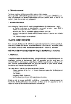 Les ONG et la lutte contre la pauvrete, cas du BDOM