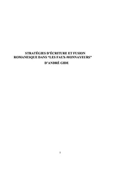 Strategies d'ecriture et fusion romanesque
