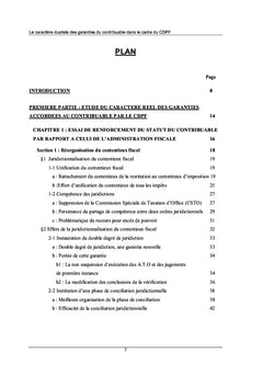 Le caractère dualiste des garanties du contribuable