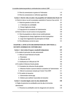 Le caractère dualiste des garanties du contribuable