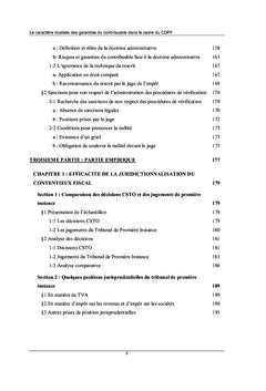 Le caractère dualiste des garanties du contribuable