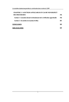 Le caractère dualiste des garanties du contribuable