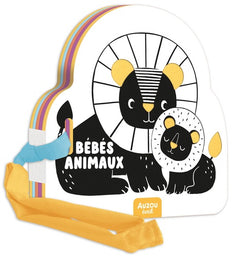 Mon premier livre poussette en noir et blanc - Bébés animaux