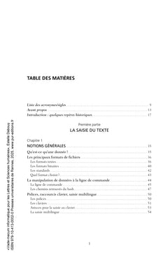 Vade-mecum informatique pour les Lettres et Sciences humaines