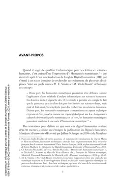 Vade-mecum informatique pour les Lettres et Sciences humaines
