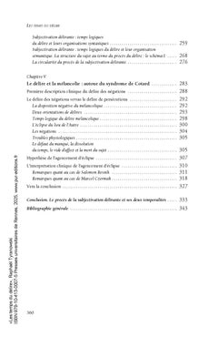 Les temps du délire