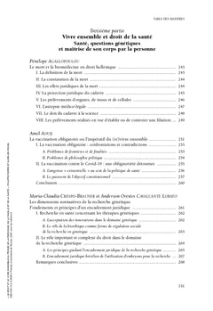 Le droit et le vivre ensemble au prisme de la personne, de la famille et de la santé