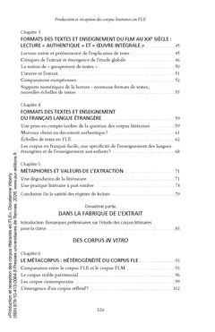 Production et réception des corpus littéraires en FLE