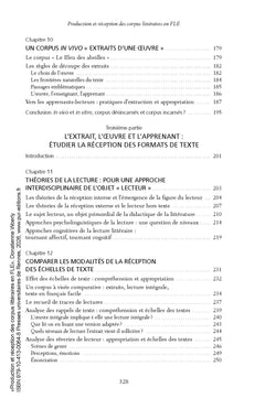 Production et réception des corpus littéraires en FLE