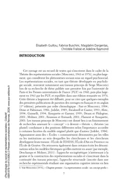 Psychologie du social et représentations sociales
