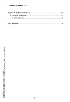 L'anecdote et le décor