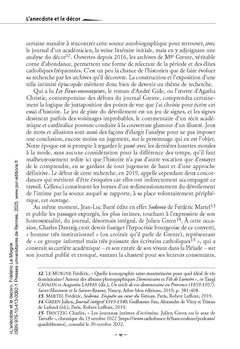 L'anecdote et le décor