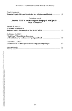 Musique rock et chronique sociale au Royaume-Uni (1963-2023)