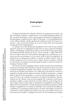 La spécificité de la défense en droit de l'Union européenne