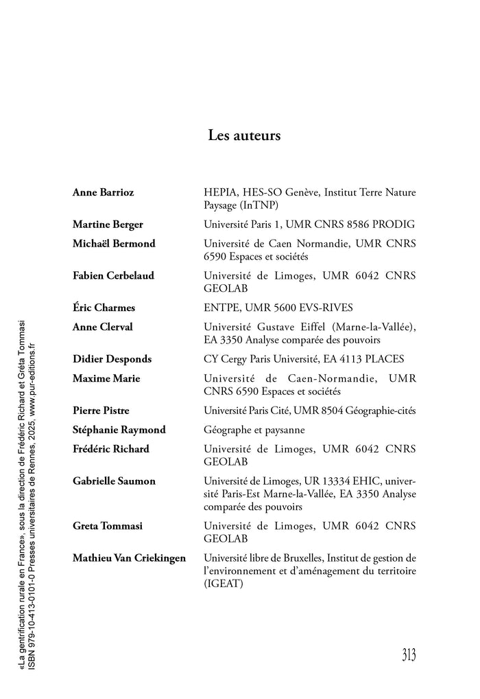 La gentrification rurale, une approche française