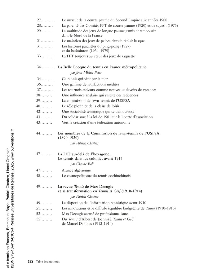 Le tennis en France, 150 ans d'histoire