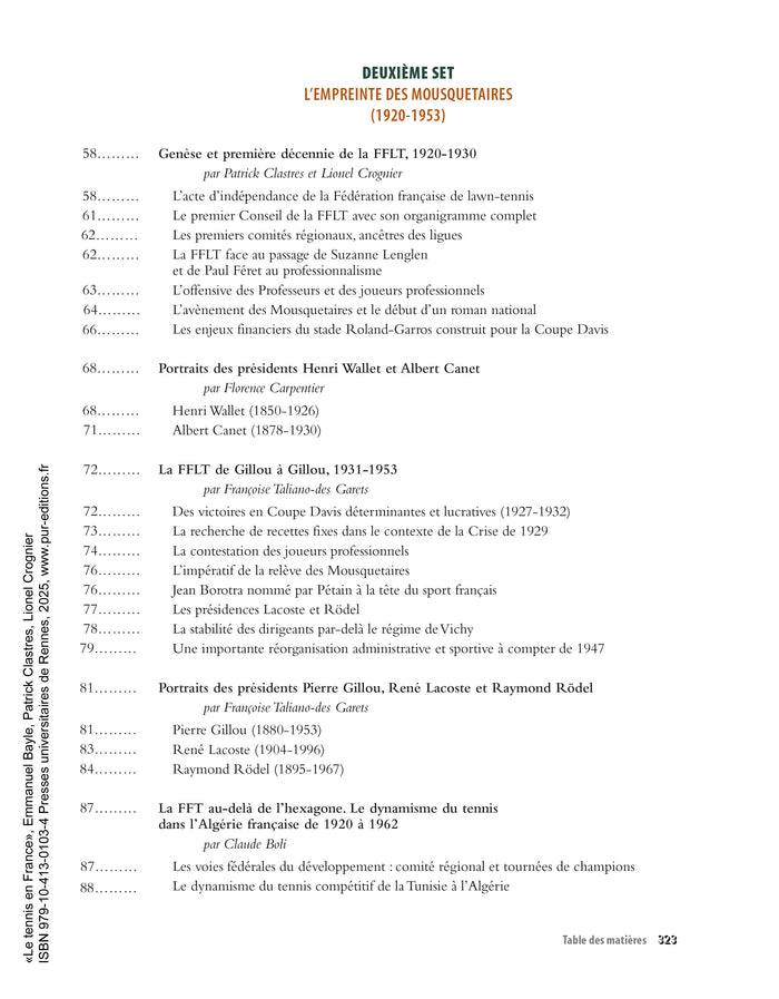 Le tennis en France, 150 ans d'histoire