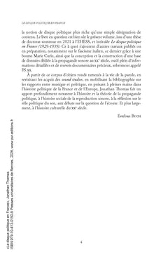 Le disque politique en France, 1929-1939