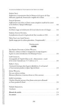 Violences extrêmes et transgression en temps de guerre