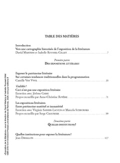 Exposition de la littérature