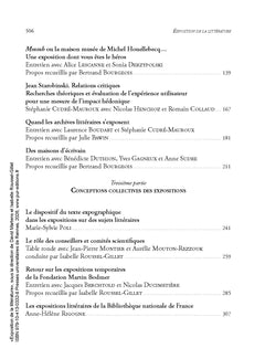 Exposition de la littérature