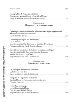 Exposition de la littérature