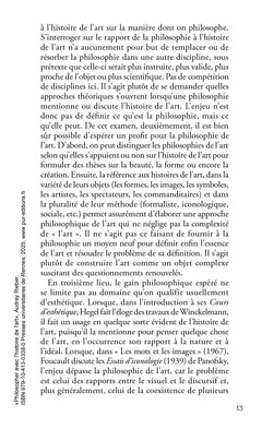 Philosopher avec l'histoire de l'art