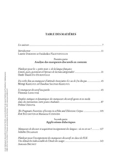 Les marqueurs discursifs à l'oral et à l'écrit