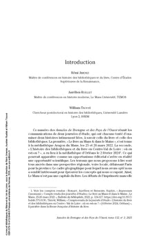 Livres et bibliothèques du Maine et du Val de Loire
