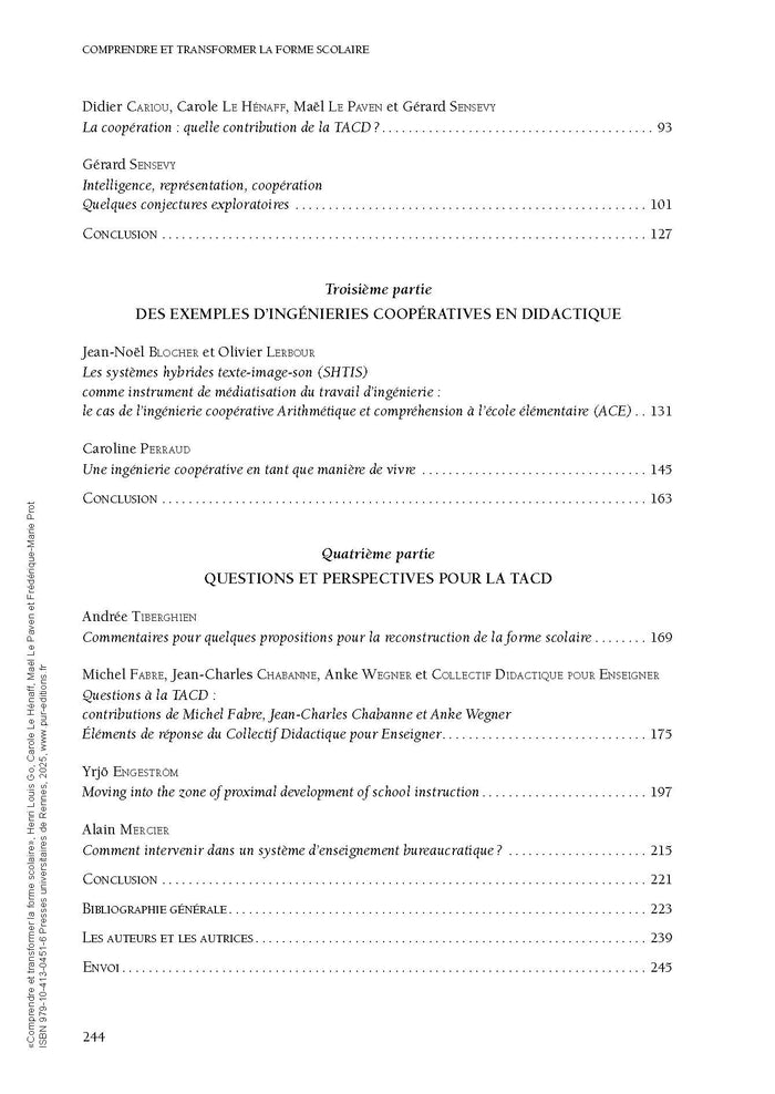 Comprendre et transformer la forme scolaire