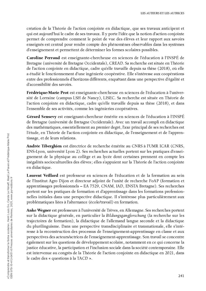 Comprendre et transformer la forme scolaire