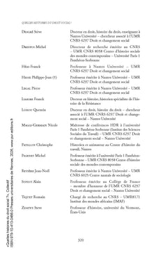 Quelles histoires du droit social ?