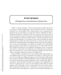 Athènes et Jérusalem face à la naissance de la philosophie