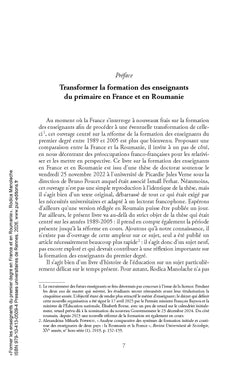 Former les enseignants du premier degré en France et en Roumanie