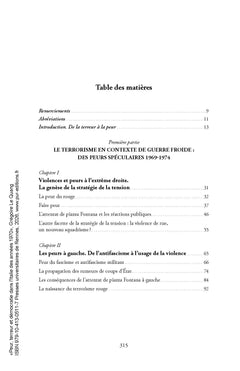 Peur, terreur et démocratie dans l'Italie des années 1970