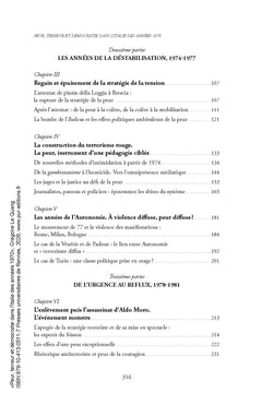 Peur, terreur et démocratie dans l'Italie des années 1970