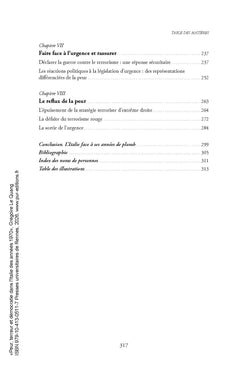 Peur, terreur et démocratie dans l'Italie des années 1970