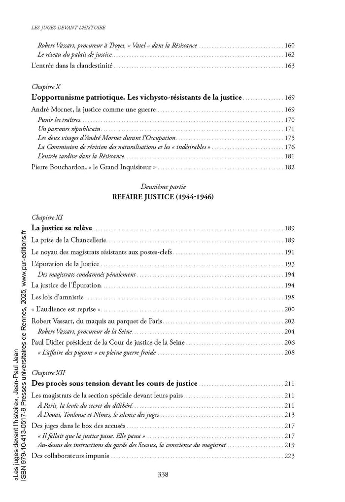 Les juges devant l'histoire