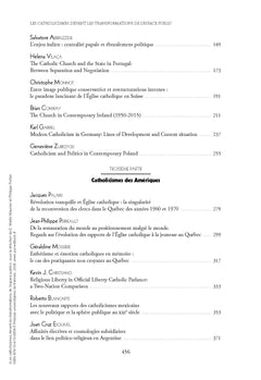 Les catholicismes devant les transformations de l'espace public