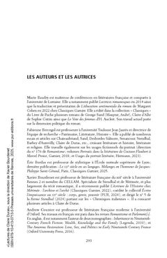 Lectures de Claire de Duras