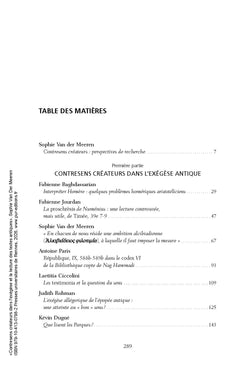 Contresens créateurs dans l'exégèse et la lecture des textes antiques