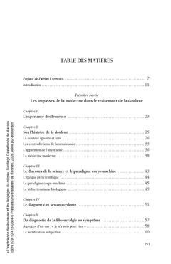 L'expérience douloureuse et les langages du corps