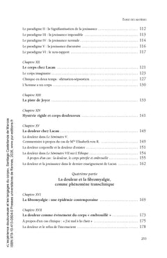 L'expérience douloureuse et les langages du corps