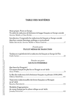 Les traductions de la littérature de langue française en Europe centrale