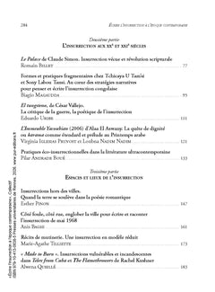 Écrire l'insurrection à l'époque contemporaine
