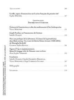 Écrire l'insurrection à l'époque contemporaine