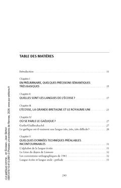 Le gaélique... comme en Écosse