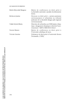 Les variations du préjudice